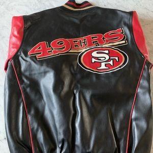 SF 49ers Polyvinyl Black and Red Jacket